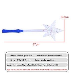 Nuova Bacchetta Magica in Plastica Effetto Cristallo, Promozione Stradale, Bacchetta Luminosa a Stella, Luna, Cuore, con Tre Modalità di Illuminazione, per Stand Giocattoli - Product Image 5