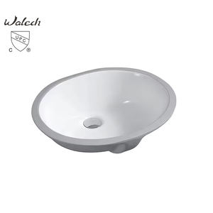 כיפה ואולך 18 אינץ 'מתחת לכיור חדר אמבטיה מודרני לבן אובל עבור מלון ווילה לשימוש לאגן - Product Image 1