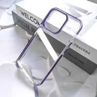 Coque de téléphone transparente 2-en-1 en TPU et PC avec anneau métallique pour appareil photo, compatible iPhone 12 13 14 15 Pro Max – Meilleure vente