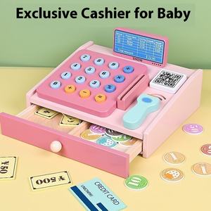 מפעל מכירה ישירה עץ מזומנים אינטראקטיבי רישום ילדים להעמיד פנים משחק סצנה חינוכית מוקדם צעצועי מכולת - Product Image 3