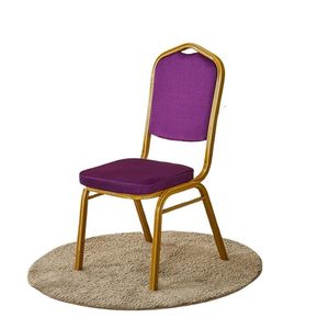 Chaise de salle de réception commerciale moderne en métal pour événements, mariages, restaurants - Empilable, dossier rouge rembourré, personnalisable - Product Image 6