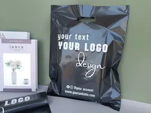 Sacos cortados duráveis Empresa que empacota sacos de compras plásticos Weather-proof logotipo personalizado