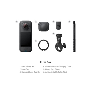 Cámara <span class=keywords><strong>de</strong></span> Acción 360 X4 Air para Motocicleta, Paquete Multivista, Cámara <span class=keywords><strong>de</strong></span> Acción 8K con Seguimiento Facial, Sensor CMOS <span class=keywords><strong>de</strong></span> Gran Angular <span class=keywords><strong>de</strong></span> 180°, WiFi, Resistente al Agua - Product Image 2