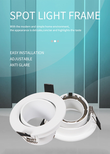 Angle Adjust Gu10 Round <b>Led</b> Downlight Frame Holder Hole 75mm <b>LED</b> MR16 Spotlight Housing Cover - Product Image 5