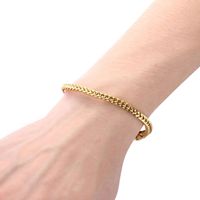 Bracelet tissé en acier inoxydable à design simple plaqué or 18K Bracelets minimalistes à maillons pour hommes et femmes