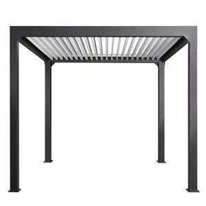 KT 맞춤형 현대 Louverd 전망대 전기 Gazabo 알루미늄 야외 Pergola led 스트립