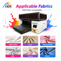 Imprimante textile automatique 3ALPS DTG à poste unique avec têtes d'impression I1600, alimentation continue en encre, port réseau Gigabit
