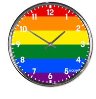 Horloges murales rondes arc-en-ciel, horloge silencieuse classique sans tic-tac, fonctionnant sur piles, pour le bureau, la maison, le salon