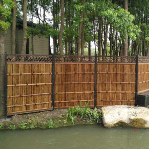 Natural Bamboo Fence Carbonized Color Rot Proof Outdoor Garden Privacy Screen Rectangle Custom Made Fencing Trellis Gates - Product Image 3