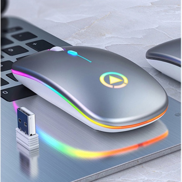 2.4G Dual Mode Wireless Mini USB Gaming Mouse Silent Click RGB Backlit for PC Laptop