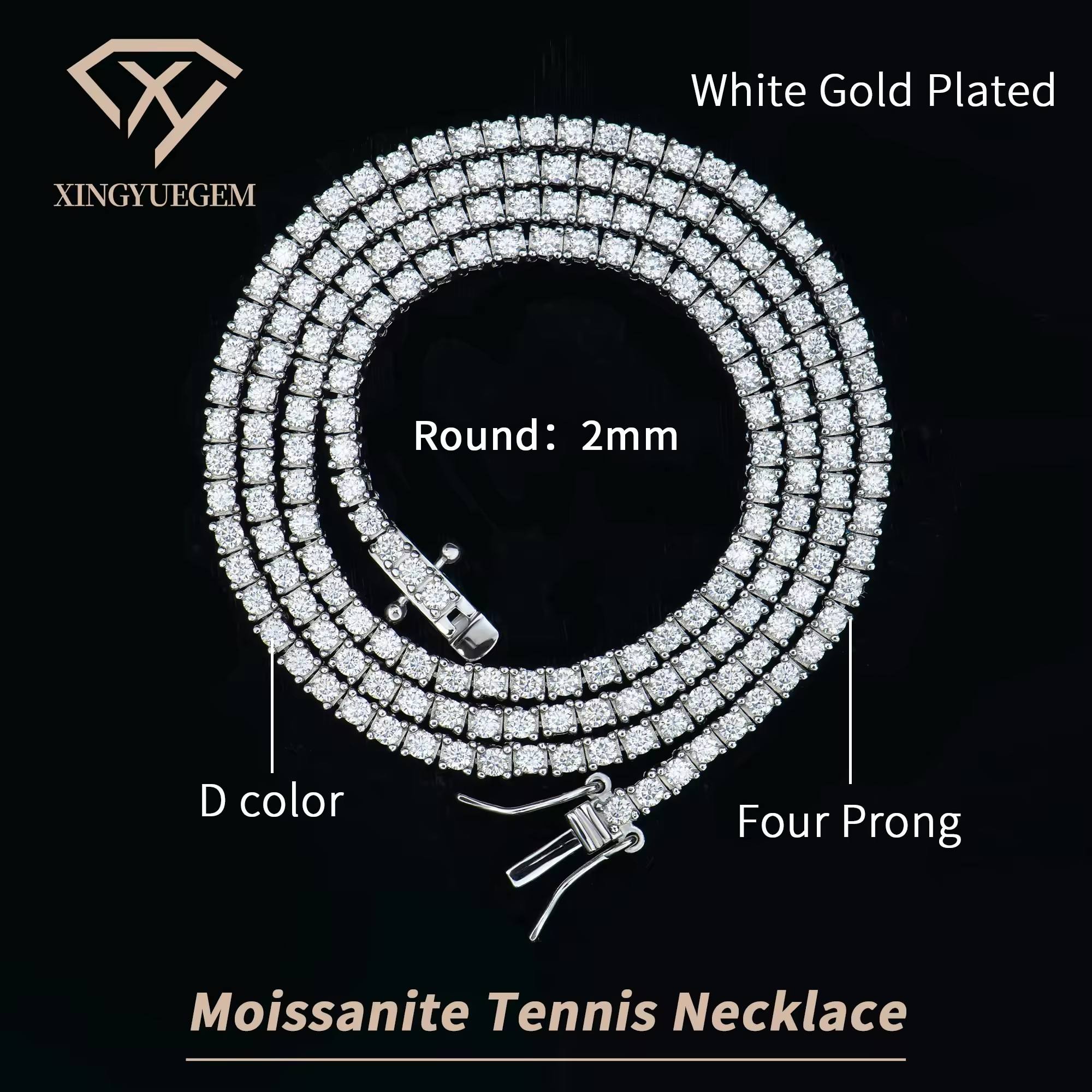 white gold plated 2mm