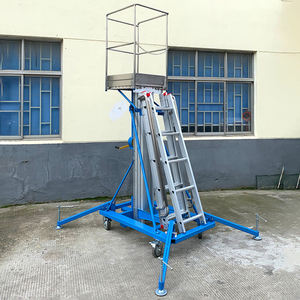 Yüksek kaliteli el krank tırmanma dikey alüminyum alaşımlı asansör küçük mobil asansör tek direk hava çalışma kaldırma platformları - Product Image 3