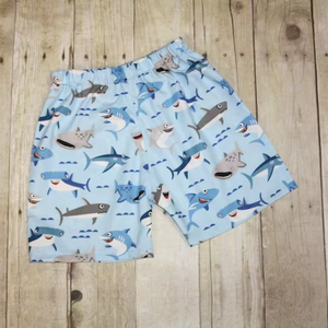 S0714 CUSTOM Boutique pour petit garçon, vêtements pour enfants à imprimé requin bleu ciel, vente en gros, pantalon pour tout-petits, short de bain pour enfants - Product Image 1