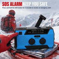 Radio de Emergencia Portátil AM FM NOAA con Manivela Solar, Banco de Energía de 5000mAh, Linterna LED, Alarma SOS, para Tormentas y Huracanes