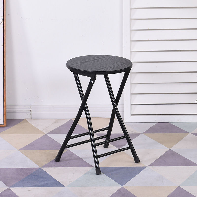 Black frame, backless round stool