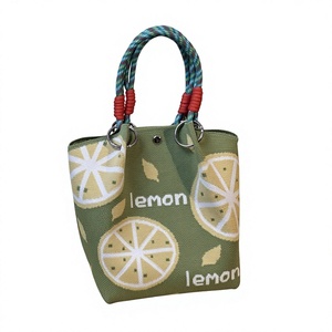 Sac fourre-tout unisexe tricoté en polyester, à fermoir magnétique, grande capacité, portable, modèle hiver populaire, carré moyen, pour le déjeuner, idéal pour l'export. - Product Image 3