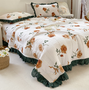 Colcha de algodón de fabricante, funda de cama, diseño de colcha, Sábana de encaje recortada con volantes, colcha acolchada - Product Image 6