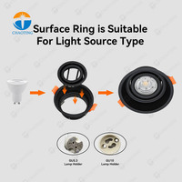Nouvelle conception de luminaire encastré, solution de downlight LED circulaire sans bordure, downlight moderne, spots encastrés MR16 GU10