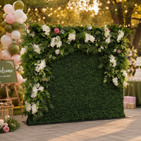 Backdrop Gulung Kain Grosir 8ft X 8ft Dinding Bunga Putih Buatan untuk Rumah, Toko, Liburan, Pesta Pernikahan