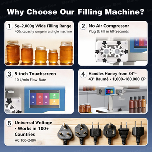 Automatic Honey <b>Oil</b> Ketchup Bottling <b>Machine</b> 5g-2000g 5g Accuracy Peristaltic Pump High Viscosity Filler 100-240V OEM Supported - Product Image 4