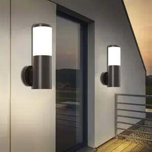 Lámpara de plástico e27 para exteriores, luz de pared de cilindro externo, moderna, nórdica, alta calidad, para hotel, club y jardín