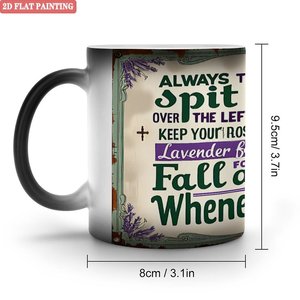 Mug en céramique personnalisé 11oz noir givré, couleur changeante à la chaleur, tasse vierge pour sublimation - Product Image 1