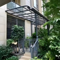 Toldo de Aleación de Aluminio Resistente con Lámina de Policarbonato para Uso en Exteriores, Puertas, Ventanas, Patios, Refugios contra la Lluvia, Terrazas de Villas