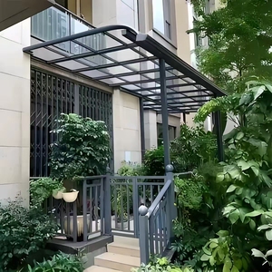 Auvent en alliage d'aluminium durable avec toiture en polycarbonate <span class=keywords><strong>pour</strong></span> usage extérieur, portes, fenêtres, patios, abris contre la pluie, villa, terrasse - Product Image 4