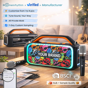 Meilleure Vente Usine Partybox KIMISO Enceinte Karaoké Haute Puissance RGB Connectivité BT pour Téléphone Portable 8 Pouces Double Scène - Product Image 1