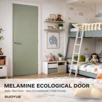 Porte intérieure en bois de couleur personnalisée, aspect bois, avec fermeture silencieuse pour la décoration des bureaux et des salles de réunion