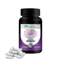 Complément Premium Cheveux Peau Ongles à base d'Algues Marines, Fucus, Huile de Nigelle, Curcuma, Vitamines D3 et K2 – Soutien Quotidien Beauté – 120 Capsules