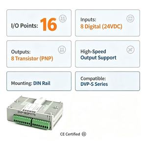 Módulo de Expansión de E/S Digitales Delta DVP16SP11TS, 8DI 8DO Transistor PNP, Salida de Alta Velocidad, para PLC DVP-S - Product Image 2
