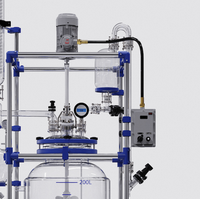Réacteur en verre à double enveloppe automatique de 200 L avec contrôle PLC et moteur 220 V 750 W, service après-vente fourni pour les usines de fabrication