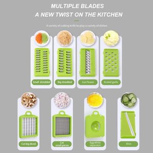 Multifuncional 16 en 1 Fruta Vegetal Cebolla Cortador Dicer Espiralizador Trituradora Ralladores de mano Cortador de verduras - Product Image 4