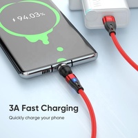 2026 Nouveauté 540 °   Câble magnétique rotatif 7 broches PD 60W 100W 3-en-1 Type C Micro USB pour charge rapide de téléphone, idéal pour les conducteurs et les gamers