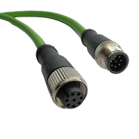 Conector M12 de 8 Pines, Código A, Macho y Hembra, Enchufe RJ45, Cable Ethernet Industrial Profinet EtherCAT, Conjunto de Cable Blindado