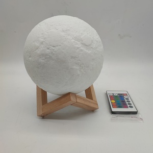 Lampada lunare con stampa PLA 12/15/18/20/24 CM USB ricaricabile luce lunare luminosa 16 colori cambia Lampara <span class=keywords><strong>Luna</strong></span> per la decorazione della camera dei bambini - Product Image 6