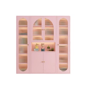 Estantería <span class=keywords><strong>de</strong></span> acero con puerta <span class=keywords><strong>de</strong></span> cristal, estantería a prueba <span class=keywords><strong>de</strong></span> polvo, armario <span class=keywords><strong>de</strong></span> <span class=keywords><strong>hierro</strong></span> <span class=keywords><strong>forjado</strong></span> moderno simple, armario <span class=keywords><strong>de</strong></span> almacenamiento para sala <span class=keywords><strong>de</strong></span> estar, vitrina para el hogar - Product Image 1
