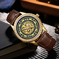 Montre automatique mécanique de luxe pour homme LOUIE JUELEN, 41 mm, aiguilles lumineuses, bracelet en cuir véritable, verre minéral, 30 m.