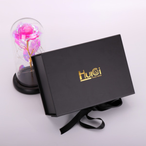 Caja de Regalo de Lujo Personalizada al por Mayor, Caja de Cartón Negra para Venta al por Menor de Zapatos y Ropa, Caja de Regalo Plegable con Tapa Magnética - Product Image 3