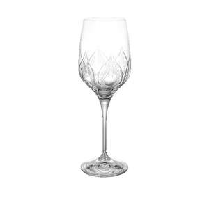 Crystalex Engraved Red Wine Glass 301-400ml Flame Pattern Set for Presents - Product Image 1