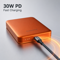 Batería Externa Magnética Inalámbrica de 10000mAh, Carga Rápida PD de 30W, Ultra Delgada, Carcasa de Aluminio
