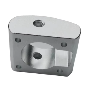 Custom CNC Milled <b>Sandblasted</b> Silver Aluminum Square Flange Base Large Semi-Circular Inner Cavity Four Countersink Hole Motor Mo - Product Image 6