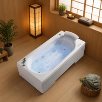Baignoire de massage à remous autoportante en pierre artificielle diamantée avec drain central