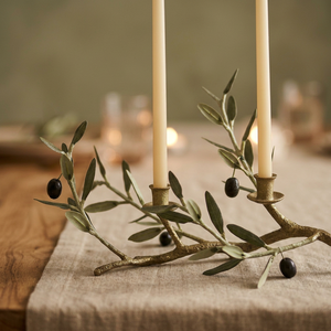 Candelabro de latón con diseño de rama de olivo, soporte para velas dobles, decoración del hogar, duradero - Product Image 6