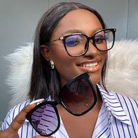 Lunettes de soleil polarisées magnétiques 2-en-1 pour femmes, nouvelle collection 2026, monture carrée transparente anti-lumière bleue, lunettes de mode féminines