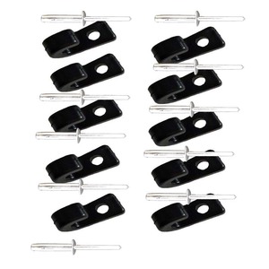 Boat Fitting <b>Plastic</b> Black J <b>Hook</b> With Rivet For Boat Deck Repair And Replacement 10 Pieces - Product Image 2