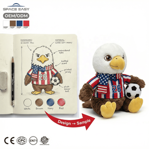 Peluche de Águila Personalizado, Adorable Peluche de Águila Calva con Jersey y Bufanda para Aficionados al Fútbol, Regalo para Niños, OEM, ODM, Venta al Por Mayor - Product Image 1