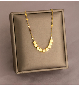 Personalizado 18K chapado en oro 316L coreano Acero inoxidable encanto grueso en forma de cruz amor corazón joyería fina esmalte collares para mujeres - Product Image 6