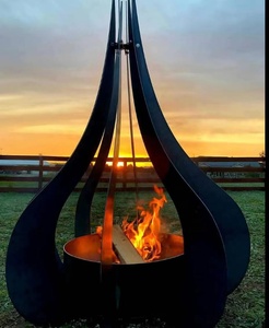 Corten Steel Outdoor Multi-function Fire Pit <strong>Chimney</strong> with Heat-Resistant Design for <strong>Garden</strong> Use Firewood Fuel Barbecue Heater - Product Image 1